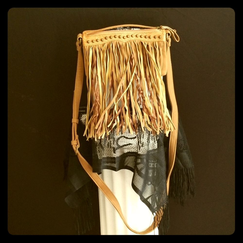 Tan leather purse